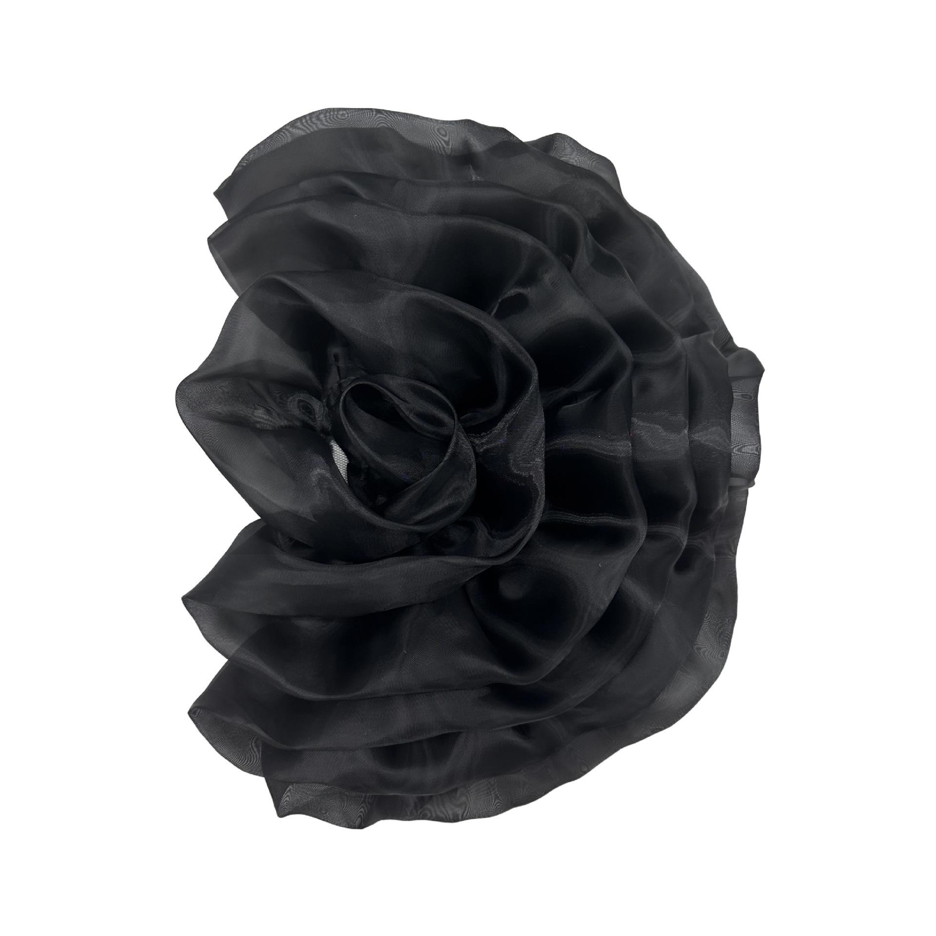 

Многослойная органза, большая нашивка с цветком, нагрудная аппликация, нашивка на одежду, шитье чёрный