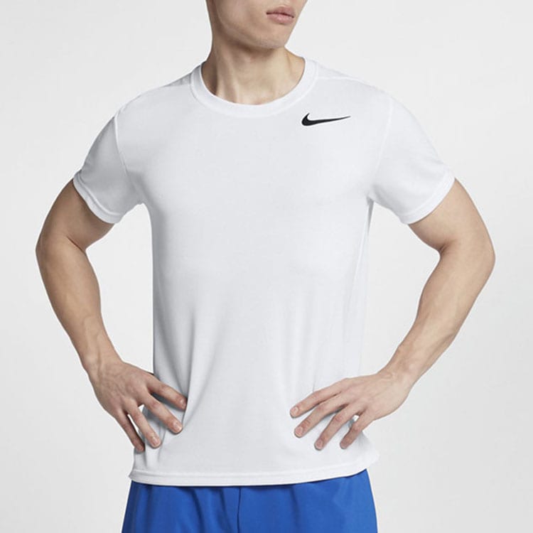 Nike T Shirts Men's White Crew Neck Moderate Straight Fit AJ8022-100