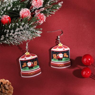 Vollständiges Hosting Umweltfreundliche Acryl-Ohrringe, Weihnachts-Schneemann Weihnachtsbaum Weihnachtsmann Ohrringe