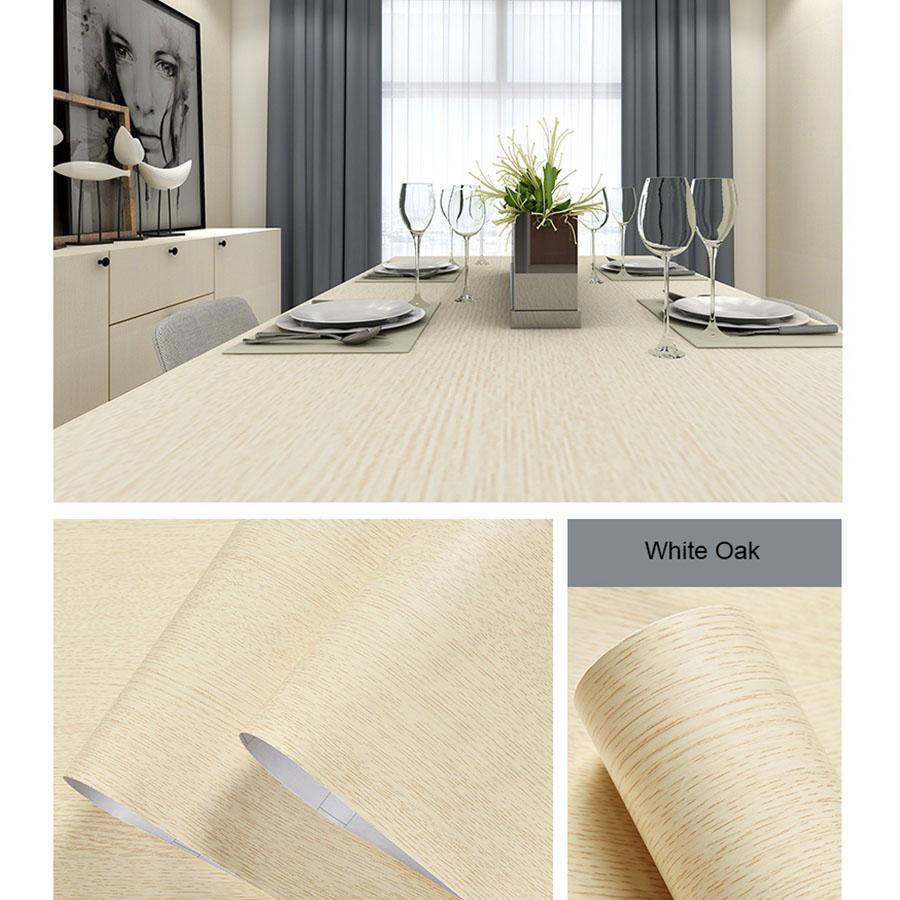 YUNPOINT Wood Grain Self-Adhesive PVC Wallpaper Tabletop Renovation Stickers Bedroom Wardrobe Cabinet Waterproof Decorative Film