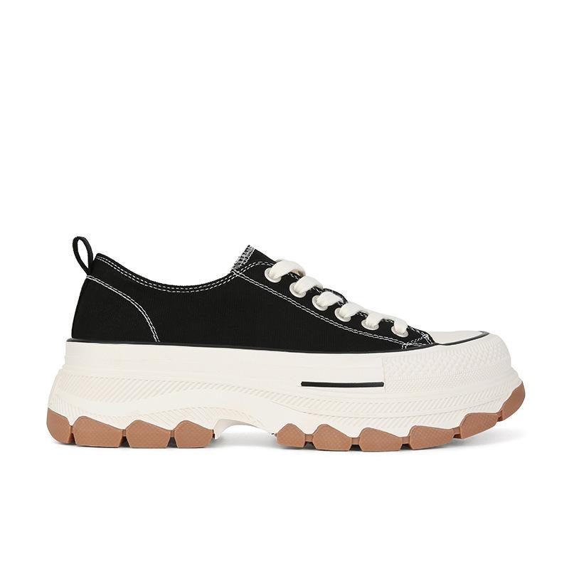 Platform canvas shoes spring new heightening big head versatile casual muffin sports little white shoes delicate board shoes