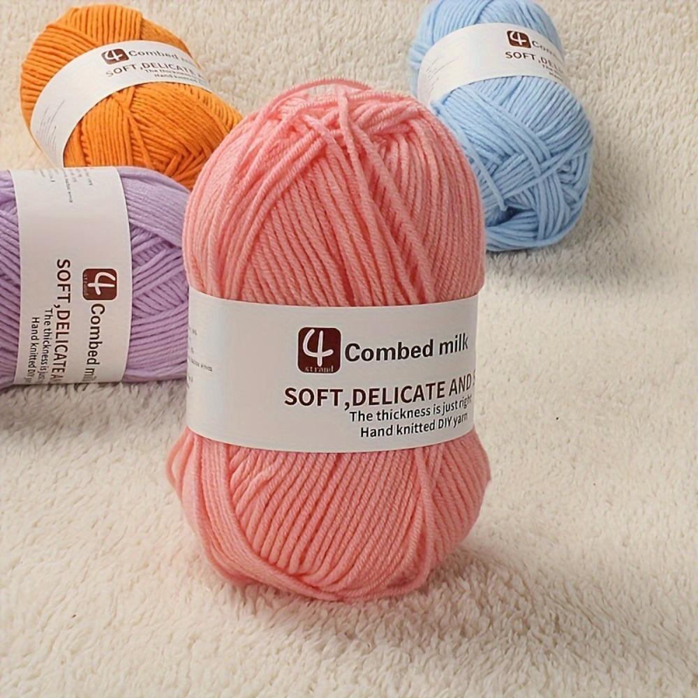 4pcs 4-Strands Multicolor Combed Yarn Bundle Soft Vibrant and Durable Material for DIY Crocheting Knitting Sweater Making Flower Crafting