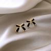 Silver Needle Diamond Bow Earrings Simple and Versatile High-quality Stud Earrings Women's Niche Light Luxury High-end Earrings