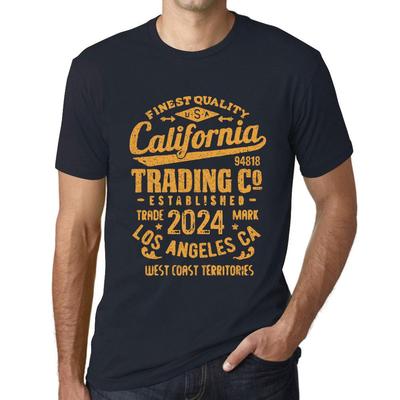 Herren Vintage T-Shirt Grafik T-Shirt California Trading 2024 Navy