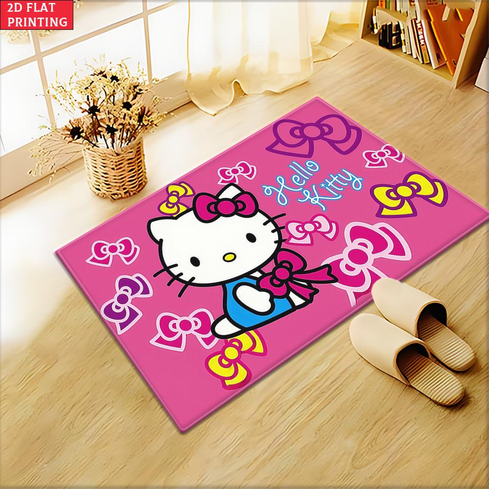 Cute Kawaii Cartoon Characters Doormat, Space UFO Themed Non-slip Floor Mat, Bathroom Entry Rug for Kids Room Home Decor