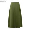 ZANZEA Women Summer Casual Solid Color High Waist Skirts
