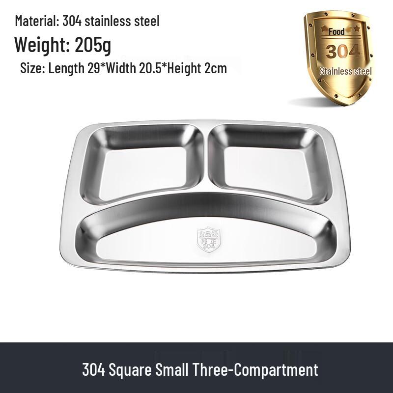Thickened 3-Compartment Stainless Steel Divided Plate