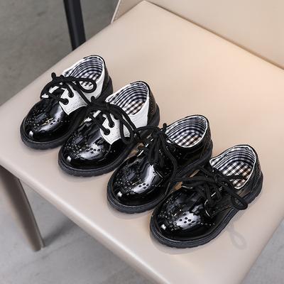 New Children's Leather Shoes, Student Performance Shoes, Lace-up Fashion Girls' Patent Leather Single Shoes, Children's Shoes, Boys' Leather Shoes