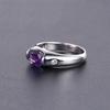 Natural Amethyst Ring, Light Luxury S925 Sterling Silver Seiko Inlaid Natural Colored Treasure Ring
