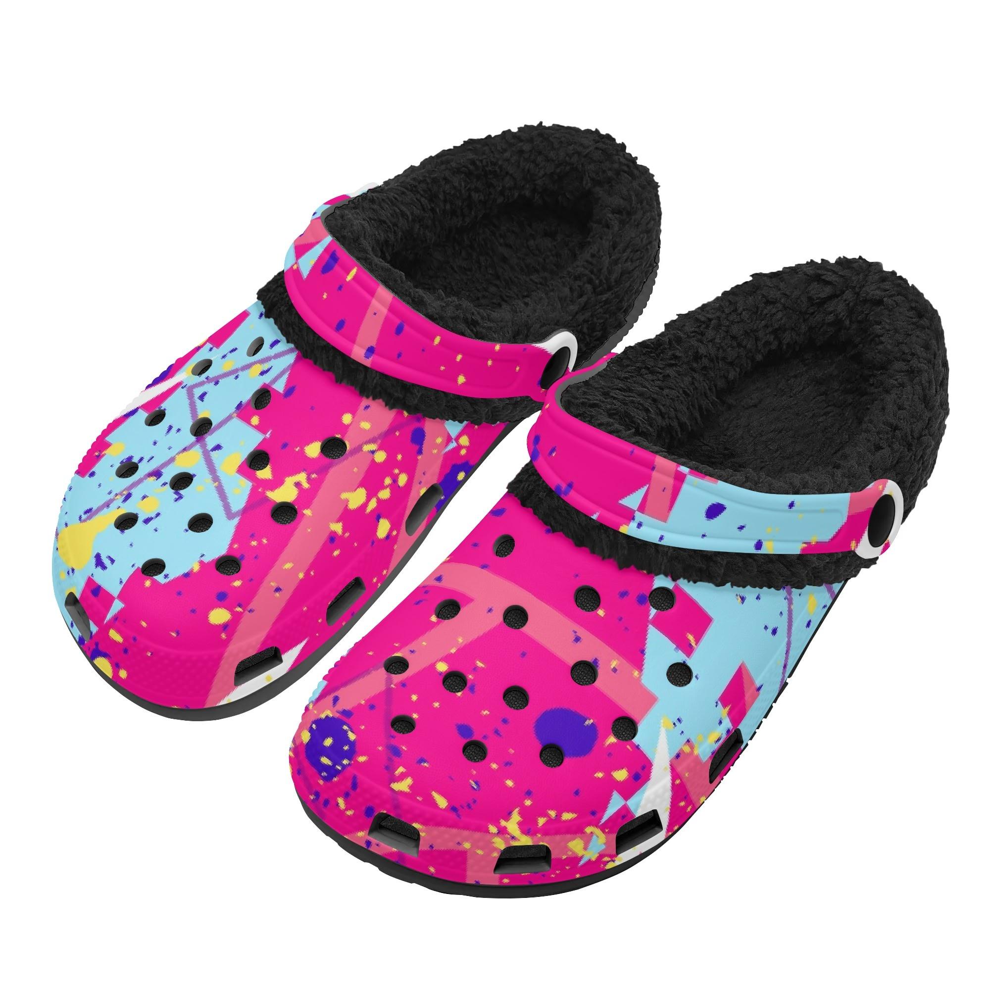 

1 Pair Soft EVA Plush Lined Clogs For Men Women Cozy Slip On Warm Winter Comfort Shoes Lightweight Indoor Outdoor Use 48 чорний