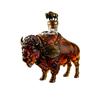 Buffalo Shaped Glass Liquor Bottle High Borosilicate Glass Whiskey Decanter Decorative Spirit Container with Cap for Home Bar Display