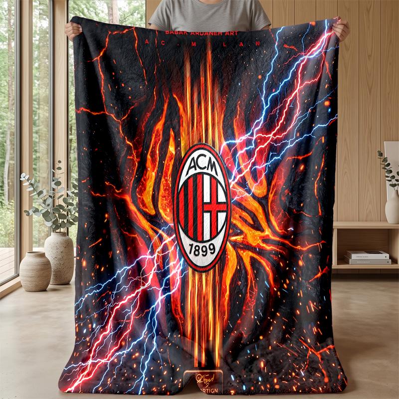 AC Milan Theme blanket Soft Flannel Blanket Plush Throw Blanket Cozy Sofa Bed Blanket for Home Decor
