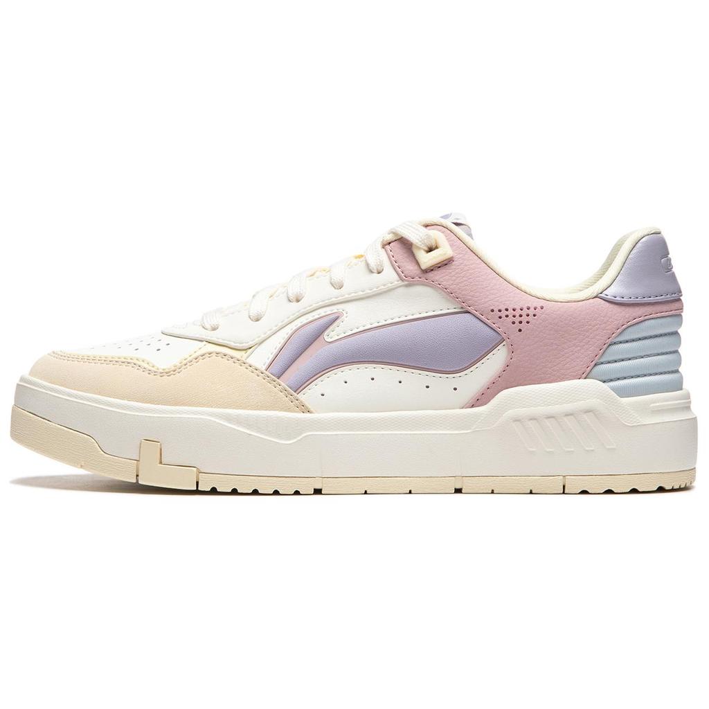 New LiNing Common 80s Wear Resistant Slip Resistant Low Top Skateboard Shoes Women's White AGCU084-3