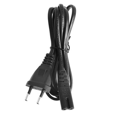 5Ft 2-Prong AC Wall Power Cable Lead Cord 2 Slot Cord Adapter Short C7 To EU European Black Extension Cord Easy To Use