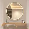 Round LED Bathroom Vanity Mirror with Frame, Anti-Fog, Wall-Mounted