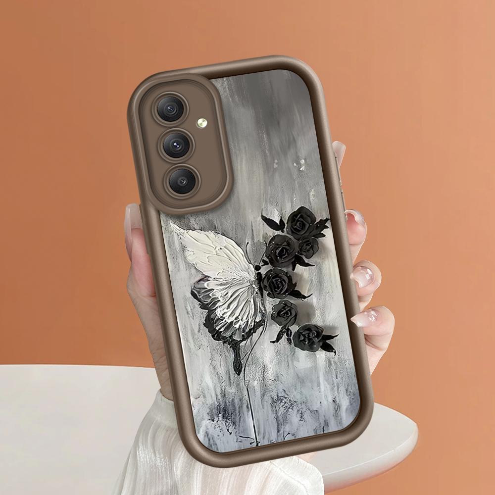 Soft Silicone Square Ladder Printing Pattern Phone Casing Full Cover Camera Shockproof Protection Rubber Case for Samsung