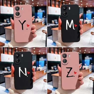 Etui na telefon dla Redmi 13C 14C 12C 10C 12 13 14R Modne Proste Wzór Liter Kwadratowe Płynny Silikon Nowa Ulepszona Wstrząsoodporna Powłoka Dla Redmi Pokrowiec