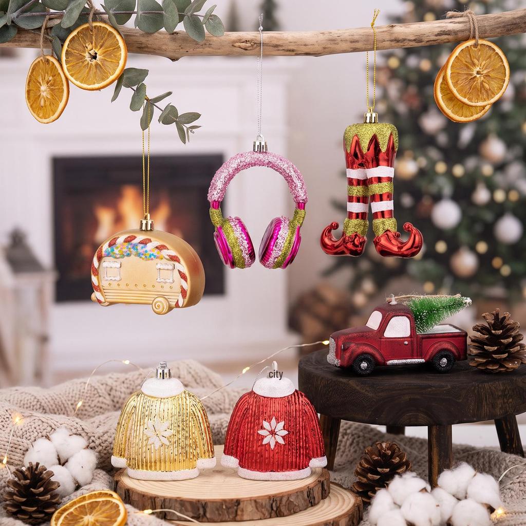Ornamenti di Natale Creativi: Gambe di Elfo, Auricolari, Camion, Maglione, Macchina di Pan di Zenzero e Decorazioni per Albero