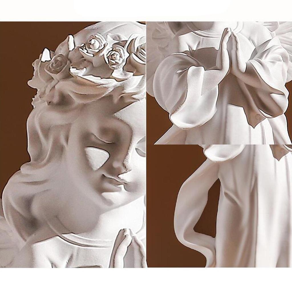 Cute Resin Praying Angel Figurine European Style Fairy Prayer Angel Shelf Sculpture Desktop Ornament