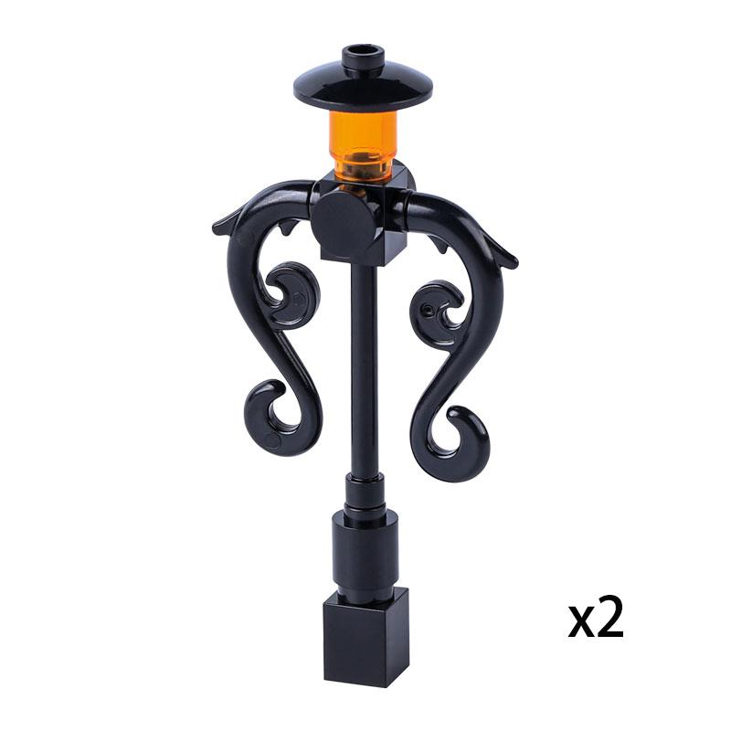 MOC Bricks Toys Model Compatible MOC Parts Bricks City Street Lamp Building Block Lamp with Halloween Bat Lamp