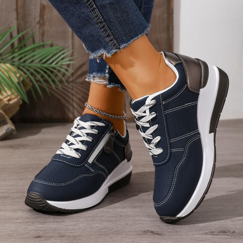 

Новая Модная и Универсальная Повседневная Обувь на Танкетке и Толстой Подошве 43 тёмно-синий