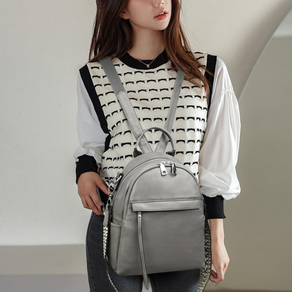 New soft leather anti-theft backpack women's bag fashionable and simple casual shoulder backpack