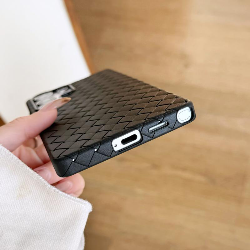 Premium Solid Color Woven Soft Leather Case for Samsung S25 Ultra Galaxy S25PLUS Cooling Soft Anti-fall Back Cover