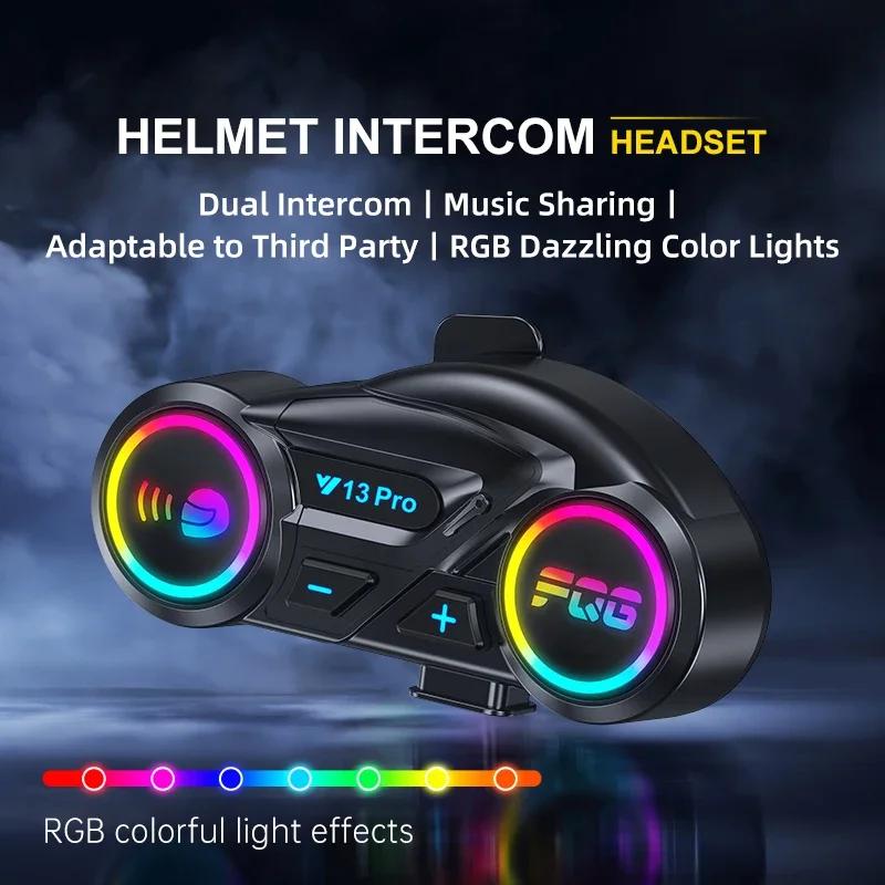 Y13 Pro RGB Motorradhelm Bluetooth 6.0 Gegensprechanlage 500m Reichweite Wasserdicht
