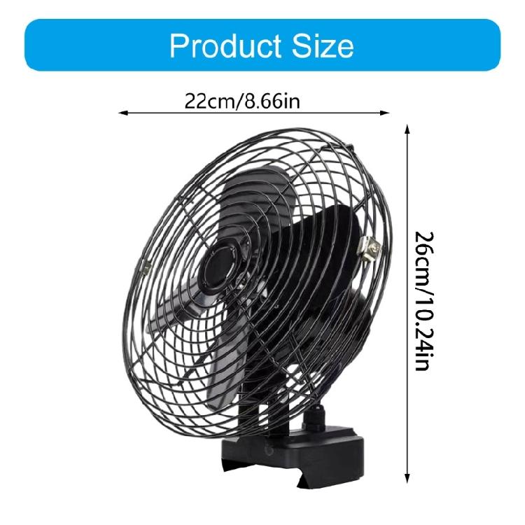Small 8 Inch Metal Electric Fan Fishing Gear Fan Suitable for Ideal for Home Offices & Outdoor Adventures