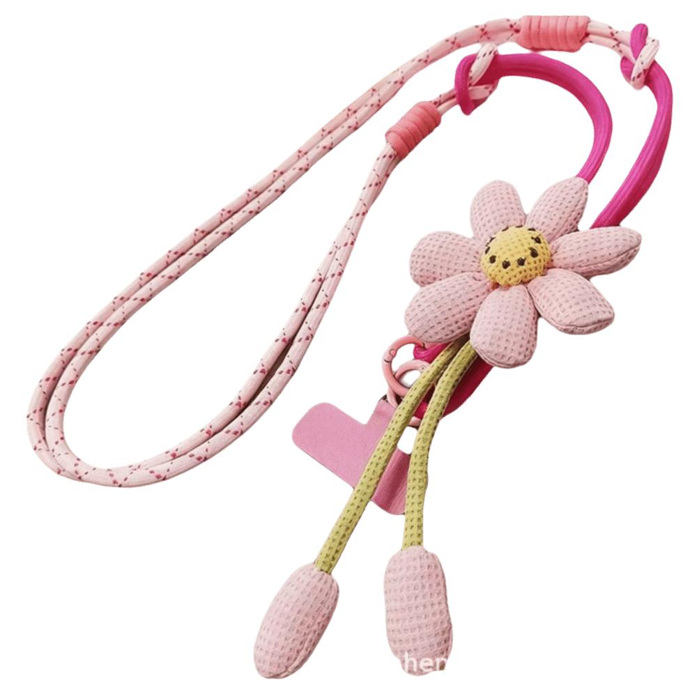 Crossbody Phone Woven Chain Phone Charm Cell Phone Strap Flowers Phone Lanyard  Outdoor Activity