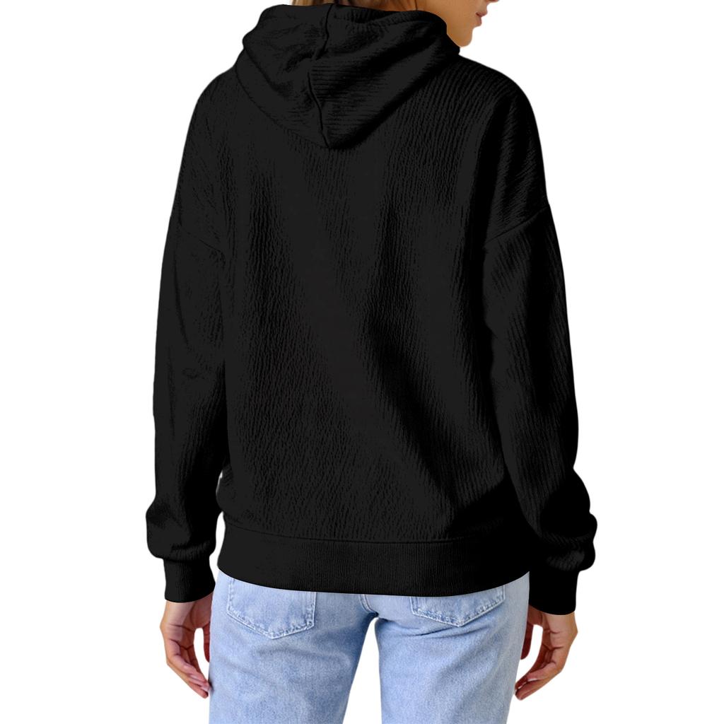 Women's Loose Comfortable Casual Fashion V-Neck Christmas Print Long Sleeve Hoodie