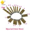 99-Piece High-Speed Titanium Twist Drill Bit Set (1.5mm-10mm) for Handheld Electric Drills