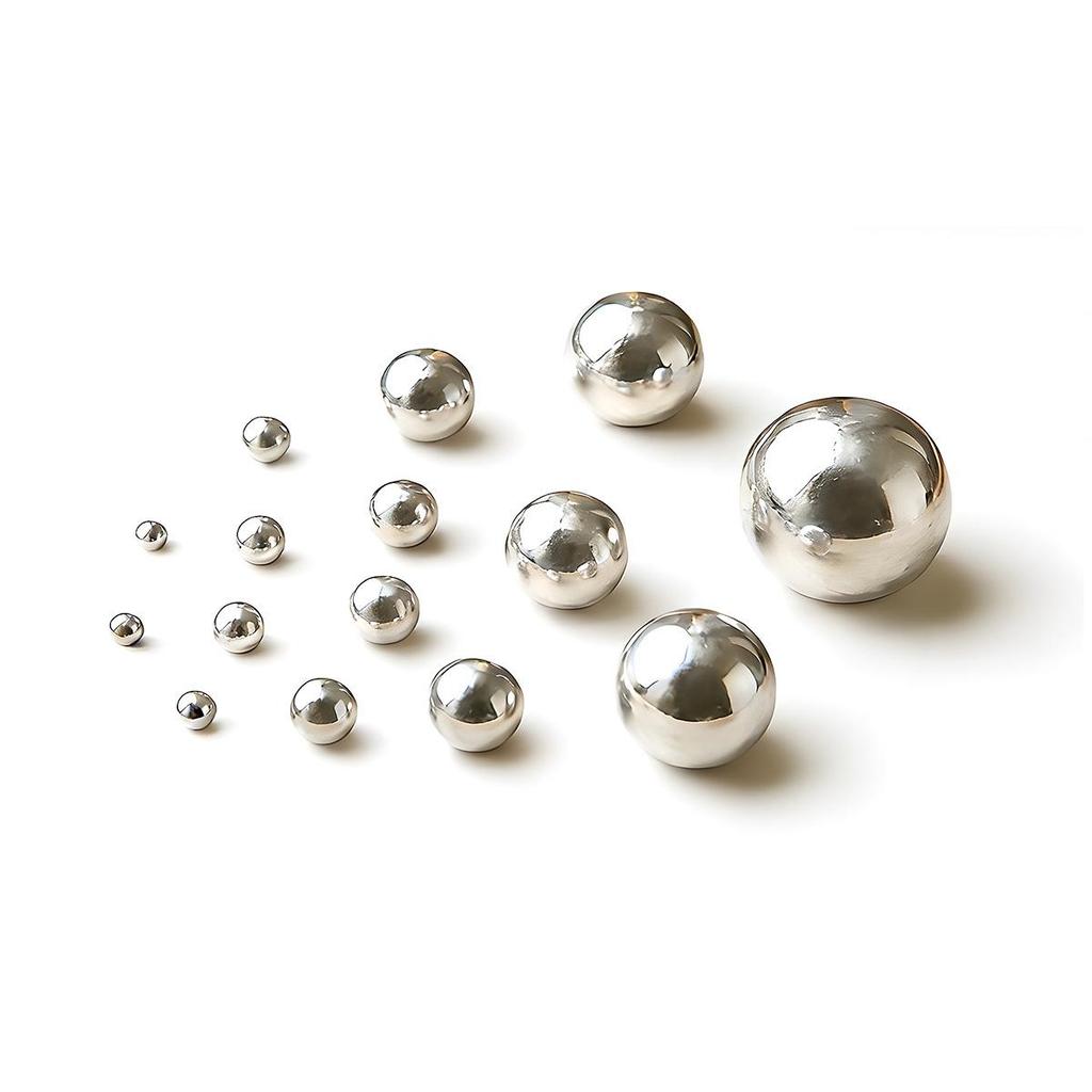 925 Sterling Silver Solid and Hollow Beads - DIY Jewelry Accessories with Bright Round Loose Beads