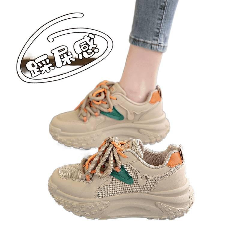 Platform Dad Shoes New Spring and Summer Mesh Breathable Mesh Shoes Show Small and Lightweight Sports Shoes