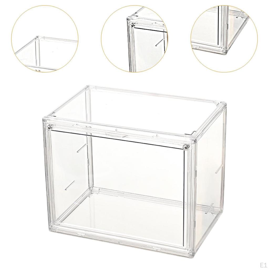 Clear Figure Display Case Collectibles Showcase Doll Collections Storage Box Stackable for Small
