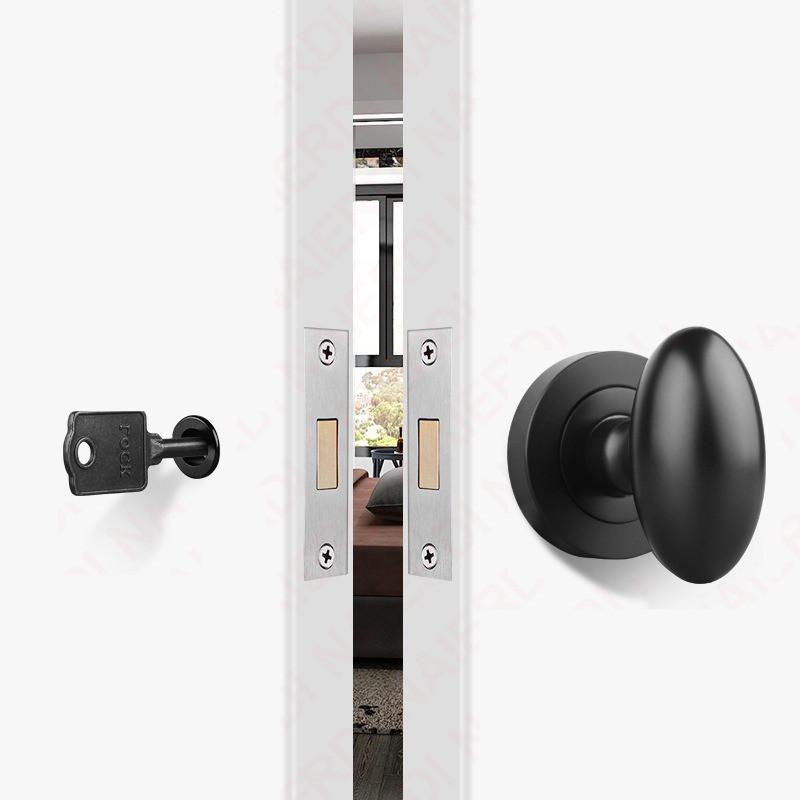 Serratura per Porta Nascosta Senza Chiave/Foro Chiave Set Maniglia per Porta Privacy in Lega di Zinco Maniglia per Porta Scorrevole Invisibile Serratura Meccanica