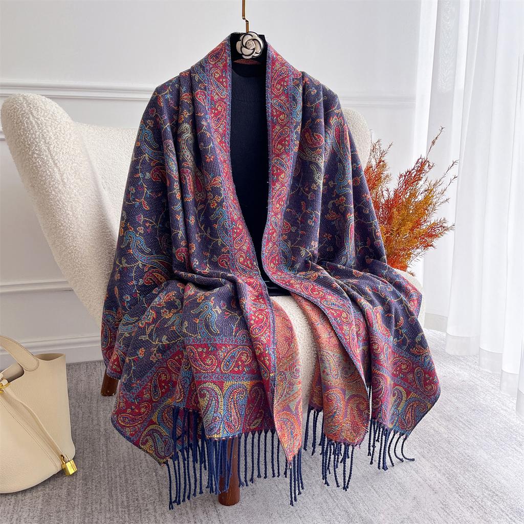 Cashmere Paisley Scarf for Women Winter Pashmina Wraps Warm Shawl Thick Blanket Elegant Poncho Bufanda Echarpe Bandana
