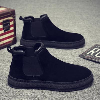 Martin Boots Men's Hong Kong Style 2024 New One-pedal British Style Retro Trend Tooling Boots Men's Chelsea Boots