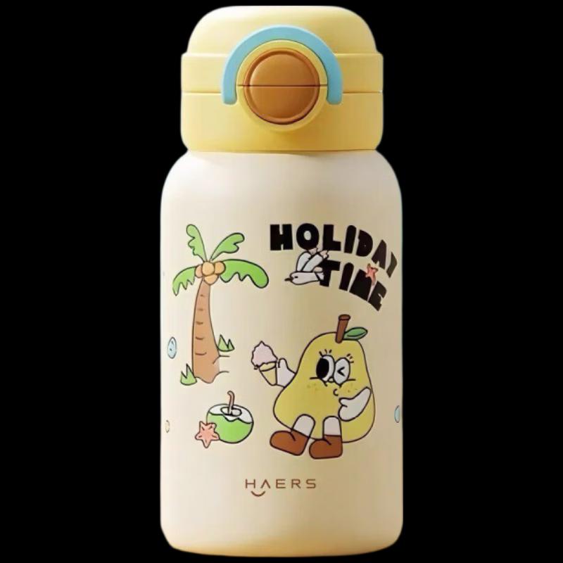 HAERS 316 Stainless Steel Kids Straw Water Bottle