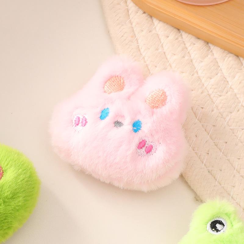Adorable Plush Bear & Rabbit Brooch Keychain for Kids & Women - Cute Bag or Pin Accessory