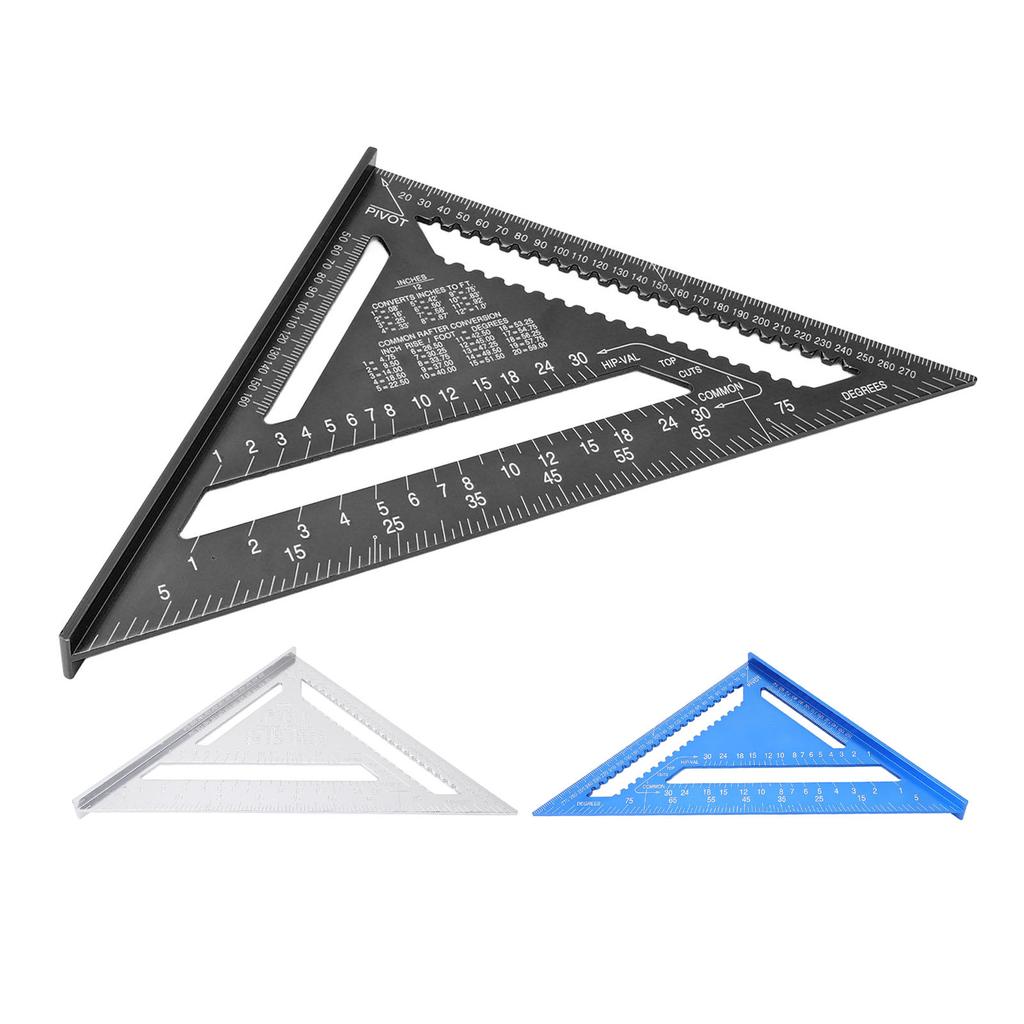 Aluminum Alloy Triangle Ruler Metric Imperial Clear Scale High Accuracy Easy To Read for Engineer Ca