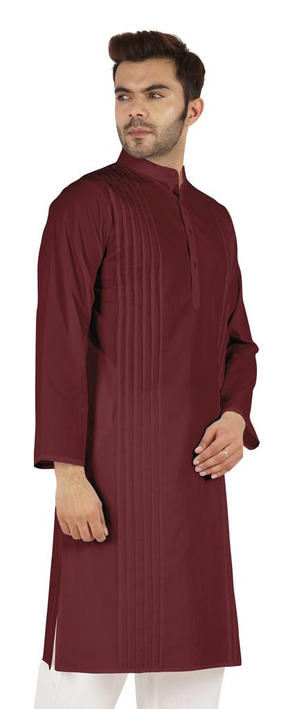 Atasi Cotton Kurta Solid Ethnic- Festive Long Shirt W  Pintuck Traditional Indian Wear For