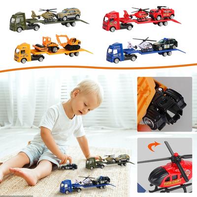 Toys 50% Off Clearance!Tarmeek Flatbed Trailer Trucks Toy Alloy Trailer Engineering Roller Excavator Truck Model Car Toys Birthday Gifts For Kids