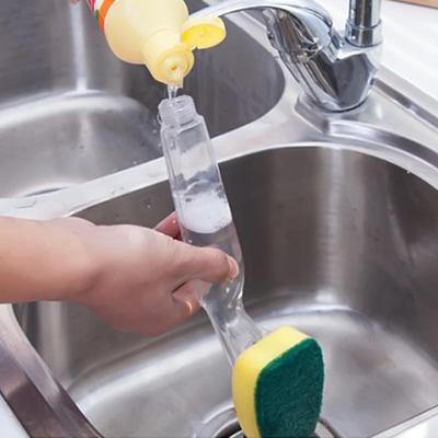 Mutfak Temizleme Fırçası Scrubber Yıkama Bulaşık Kase Dolum Sıvı Sabun Değiştirilebilir Sünger Mutfak Pot Temizleyici Yıkama Aracı