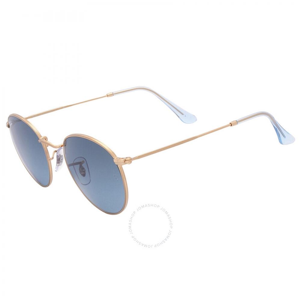 Round Metal Blue Gradient Round Unisex Sunglasses Rb3447 001 3m 50