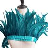 2 Meters/Strip Rooster Tail Cloth Edge Chicken Feather Cloth Strip Performance Dress Skirt Cloth With Shawl Feather Decoration Clothing Accessories