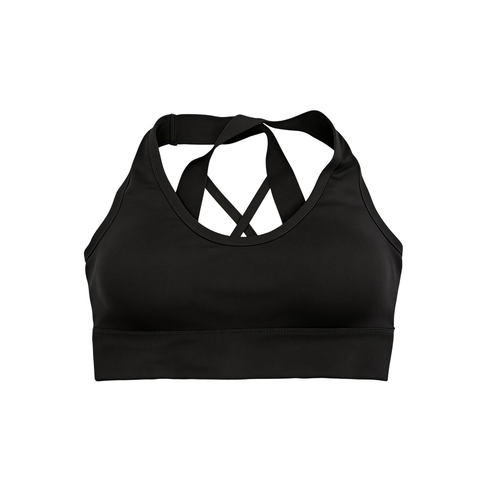 Спортивный бюстгальтер Zeriluna Cross с амортизацией: Стабильная, дышащая и быстросохнущая поддержка для полной груди XL чёрный