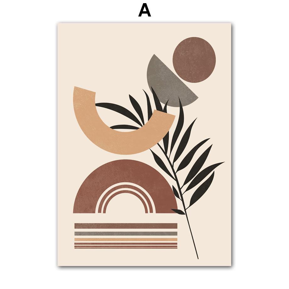 Boho Sunlight Moon Leaf Lines Rainbow Geometry Wall Art Canvas Painting Nordic Posters And Prints Pictures For Living Room Decor