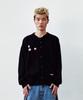 Thevinylhouse Round Neck Cardigan Black