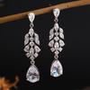 ZAKOL Clearance AAA Cubic Zirconia Wedding Bridal Dangle Earrings for Women Shiny Zircon Luxury Party Zircon